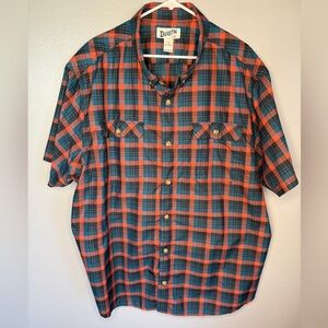 Duluth Trading Co Red and Blue Plaid Button-Down Shirt